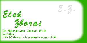 elek zborai business card